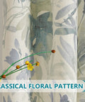 Cozy Soft Cotton Blend Sage Green Curtains 84 Inch Length For Light Filtering Privacy Floral Print Window Drapes With Grommets