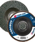 Tiger Paw Four And One Half Inch Zirconia Flap Disc Flat Ty27 With Phenolic Backing Forty Z Grit Seven Eighths Inch Arbor Pack Of Ten