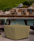 Square Fire Pit Cover With Elastic Fit 160 GSM Duro Pro Breathable Nonwoven Fabric Waterproof UV And Weather Resistant