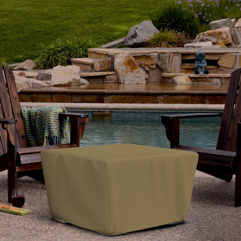 Square Fire Pit Cover With Elastic Fit 160 GSM Duro Pro Breathable Nonwoven Fabric Waterproof UV And Weather Resistant