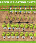 230-Foot Drip Irrigation System Kit With Quick Connect For Automatic Watering Misting in garden setup with plants and spray nozzles