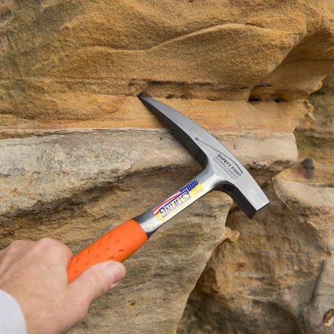 Rock Pick Hammer 22 Oz Geology Hammer Pro Grade With Pointed Tip And Square Face USA Made used on rock face