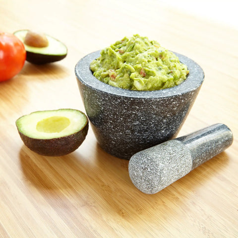 Pro Grade Stone Mortar And Pestle Set With Heavy Base Medium Size Unpolished Black Granite For Crushing, Grinding, And Mixing