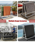 Open Style Mobile Floor Mat Transporter Cart with Wheels in multiple usage scenarios, including hotel kitchens and swimming pools.