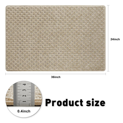 Carpet Stair Tread Landing Mat Tape Free Non Slip Doormat With Protective Rubber Back Indoor Floor Mat For Kitchen Bathroom Hallways Workstations Washable 2 By 3 Ft, showing product size 24x36 inches with detailed thickness view.