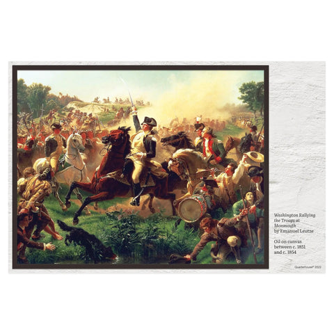 Washington rallying troops painting from 10 Poster Set Of American War Paintings For Social Studies Classrooms And K-12 Teachers, 12 x 18