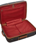 DELSEY PARIS Chatelet Hard+ luggage, 24-inch, chocolate brown, opened to red interior with divider and mesh pocket