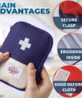 Two Pack Grab And Go Travel First Aid Bag Set With Zippered Compartments Portable Small Medical Pouch Water Resistant
