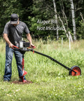 Man using 1-Man Earth Auger Powerhead With Sidekick Auger Torque Reducer For One-Man Operation in a grassy field