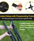 Close-up of pole connectors for all in one portable badminton volleyball pickleball net set for adults, adjustable height from 34 inches to 7 feet