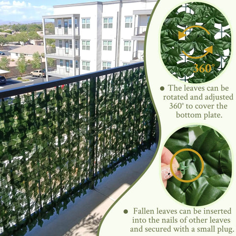 Artificial Ivy Privacy Fence Wall Screen 40x120 Inches For Patio Balcony Garden Backyard Indoors Outdoor UV Resistant