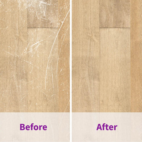 Before and after of All Floors Restorer That Fills Scratches Brings Back Deep Shine And Locks In Protection For Hardwood