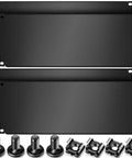 Four Pack 4U Blank Rack Panels For 19 Inch Server Cabinets Heavy Duty Metal Spacers with screws and clips included.