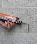 Applying Textured Mortar Filler And Sealant For Exterior And Interior Concrete to a wall crack, elastomeric latex in use, 10.1 oz