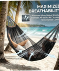 Outdoor Camping Hammock With Tree Straps And Carry Bag Ultra Lightweight And Portable Breathable Mesh Anti Roll Design on beach