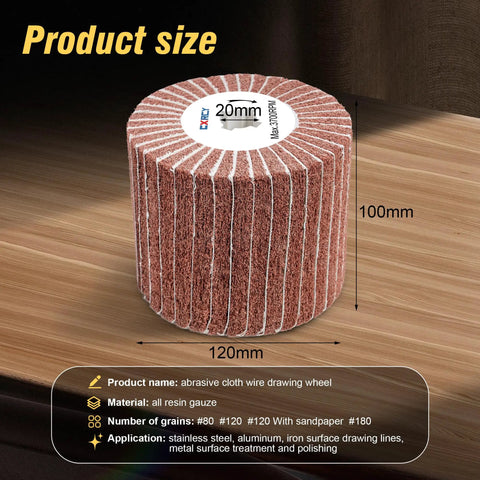 Six Pack Non Woven Wire Drawing Flap Wheel Set For Polishing And Burnishing Metal Surfaces Surface Conditioning 120x100mm
