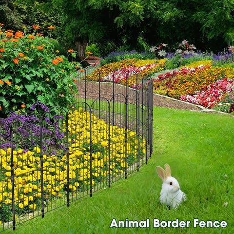 38 Inch High Arched Decorative Garden Fence With Plastic Stakes For Easy Assembly 10 Feet Long Rustproof Metal Wire Border Fence for gardens