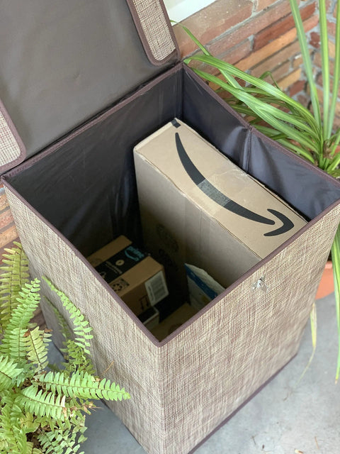 Outdoor Parcel Box Weatherproof Porch Storage Keeps Packages Safe From Rain And Porch Pirates Durable Plastic And Fabric Open
