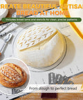 Sourdough Starter Kit For Beginners Newbie Friendly With 34 Oz Starter Jar And Clear Scale Markings Two Silicone Proofing Baskets Complete Bread Baking Kit With Guide And Recipes Easy To Use And Clean Yellow showcasing artisan bread creation with included baking tools.