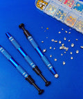 Three Piece Pro Grade Jewelry Ball Grabber Tool Set with Four Prong Precision Pickup for Tiny Balls Beads Gems IC Chips Screws Diamonds Claw Tweezers For Nail Art And Jewelry Repair