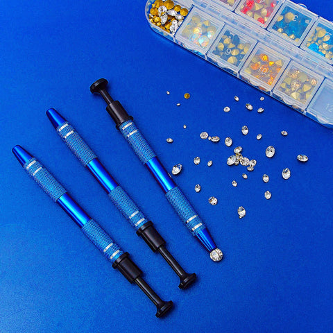 Three Piece Pro Grade Jewelry Ball Grabber Tool Set with Four Prong Precision Pickup for Tiny Balls Beads Gems IC Chips Screws Diamonds Claw Tweezers For Nail Art And Jewelry Repair
