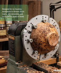 Top Shelf Mini Cole Wood Lathe Chuck Jaw Set Engineered For Flawless Bowl Refinishing And Quick Rechucking On Eight Inch Swing Lathes, showing wood bowl on lathe.