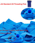 Blue Microfiber Mop Head Refill Fits Acme Three Quarter Thread Screw On, Three Pack Replacement Mop Heads, Close-up of threading