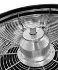 Close-up of the motor assembly on the Solid Build Nineteen Inch Electric Leaf Bowl Trimmer with stainless steel components.