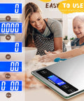 Digital Kitchen Scale 22Lb Capacity For Food Weighing Grams And Ounces 1g And 0.1oz Precise Graduation shown with LCD and cooking family