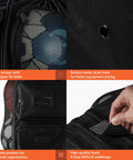 Heavy Duty XL Mesh Sports Gear Bag With Adjustable Backpack Straps and pockets for balls, drain hole, and MOLLE webbing details