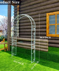 White Wedding Garden Arch Arbor With Curved Metal Archway For Climbing Plants Roses And Vines Backyard Patio Lawn Outdoor Ceremony Ready To Stand Up To Wind Heavy Duty Iron Frame With Powder Coating Anti Rust And Easy Setup.