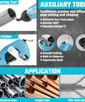 Duratech Heavy Duty Ratcheting Tube Bender Kit With Pipe Cutter And Deburrer showing deburring and tube cutting tools for pipe shaping.
