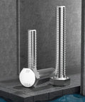Heavy duty 304 stainless steel hex bolts, fully threaded for secure mounting in various applications.