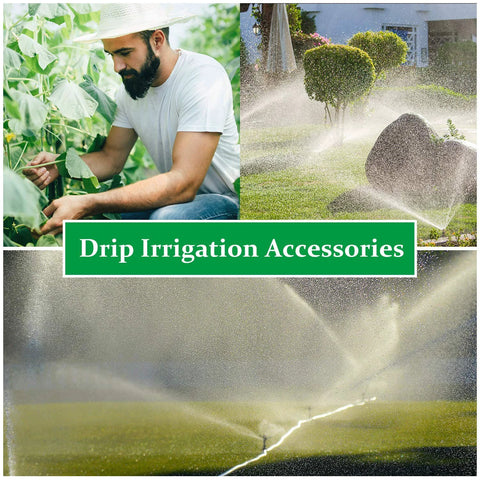 Mudder 150-piece barbed drip irrigation connectors, black, for 1/4-inch tubing.