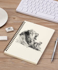 Notebook with lion drawing on desk, alongside Kneaded Art Erasers Four Pack White Soft Moldable Erasers For Charcoal Graphite And Pastel Drawing Smooth Erasing Smudge Control Precise Highlighting Easy Shaping For Pro Artists And Students, pen, cup, and keyboard.