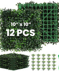 Boxwood Hedge Wall Panels 12 Pack 10x10 Inches Faux Greenery Privacy Screen For Outdoor Indoor Gardens Fences Backyards And Party Backdrops No Fuss Install Weather Resistant