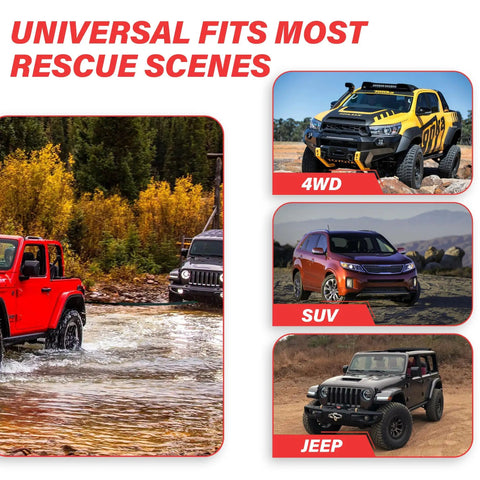 Off Road Beefed Up Winch Rope Kit With Eight Thousand Five Hundred Pounds Capacity compatible with 4WD, SUV, Jeep.