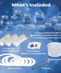 Components of Crystal Growing Science Kit For Kids And Teens, 7 Hands On DIY Lab Experiments With Display Case, STEM Toy