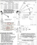 Heavy Duty DC Powered Jib Crane With Hassle Free Cable Winch specifications diagram showing 2000 lb capacity, galvanized steel materials and dimensions.