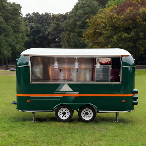 Turnkey Mobile Food Truck And Portable Snack Cart Commercial Kitchen Setup Coffee Bar Or Burger Grill Hustle Custom Built Rolling Rig side view showcasing stainless steel interior and workspace