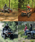 Heavy Duty Front And Rear Brake Pads For Can Am Outlander 450 500 570 650 800R 850 1000 650 Max ATV in action on various terrains.