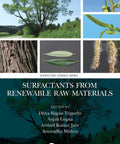 Book cover for 'Surfactants From Renewable Raw Materials' showing trees, leaves, and natural textures.