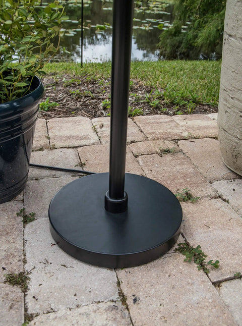 Base of Tanglewood Outdoor Floor Lamp In Oil Rubbed Bronze, All Weather Powder Coated Steel, UL Listed Rustic Standing Lamp