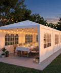 10x30 Ft Outdoor Party Tent With 300 Sq Ft Coverage, 8 Removable Sidewalls And 2 Zipper Doors, Comfortably Fits 40 Or More Guests, White