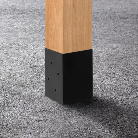 Sturdy 4x4 Post Base Anchor Ground Spike for Concrete Decks and Fence Posts, Black Powder Coated Steel, Fits 3.5x3.5 Wood Posts