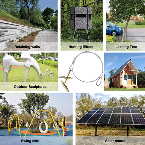 12 Pack Ground Earth Anchors With Drive Steel Tool 30 Inch Cable Hook Anchors for sheds, greenhouses, carports, gazebos, and more.