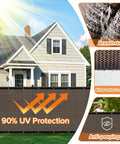 Heavy Duty 5Ft By 50Ft Fence Privacy Screen With 170 GSM HDPE Mesh Windscreen And Dustproof Fabric installed on house