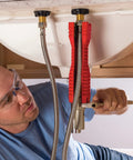 No Fuss Under Sink Faucet Install And Removal Wrench With 6 Sided Cube Insert For Five Eighths to One Inch Nuts in use