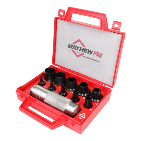 11 Piece Hollow Punch Set For Leather Cloth Vinyl And Light Sheet Metal Gasket Making With Dual Cutting Heads In Case