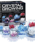 Crystal Growing Science Kit For Kids And Teens, 7 Hands On DIY Lab Experiments With Display Case, colorful crystals shown